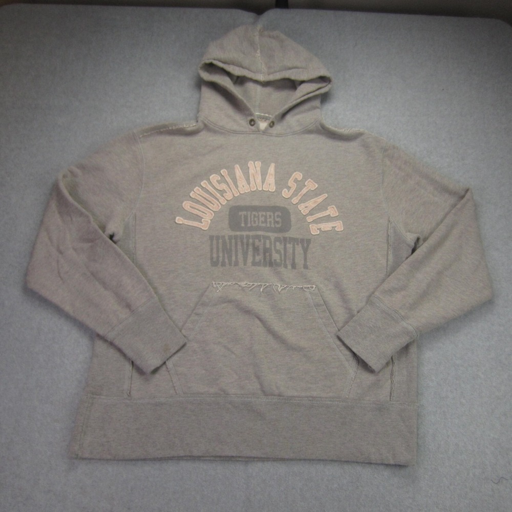 LSU Tigers Hoodie Womens Medium Gray Banner Supply Co Sweatshirt Pullover‎ NCAA